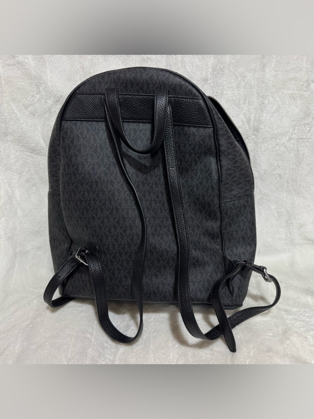 Michael Kors Men's Gray and Black MK Monogram Backpack - Picture 2 of 6